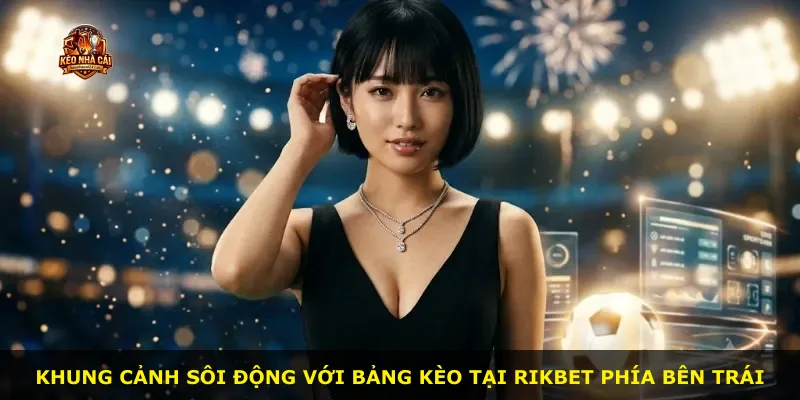 Khung cảnh sôi động với bảng kèo tại Rikbet phía bên trái